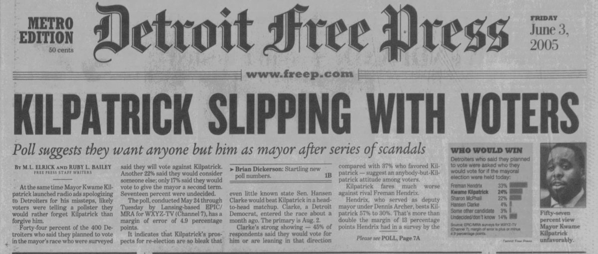 "I didn’t really listen to the media. I thought it was all fake news." — Kwame Kilpatrick 

But Kwame could no longer hide from the news as he ran for a second term as mayor. Episode 12, "Fake News," is now available wherever you listen to podcasts. crimetownshow.com/episodes-detro…