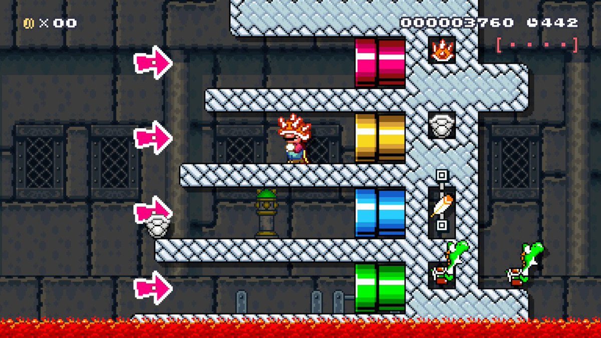 matole's tweet image. Team effort - 4 red coins  --  ID K8K-7XH-66G #SuperMarioMaker2 #NintendoSwitch