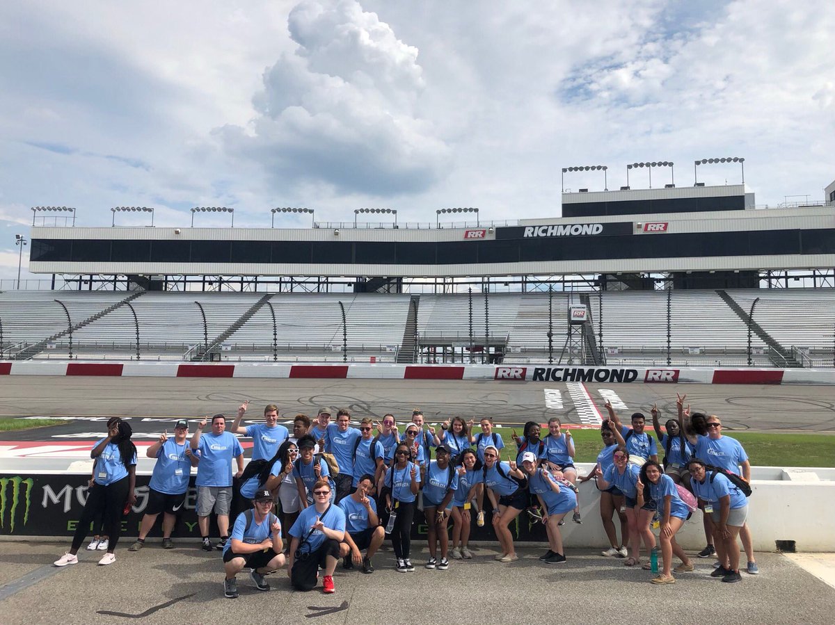 It was a warm afternoon, but students enjoyed their private tour of the newly remodeled <a href="/RichmondRaceway/">Richmond Raceway</a>. The staff provide information on marketing, safety, communication, and the logistics necessary to host a race.