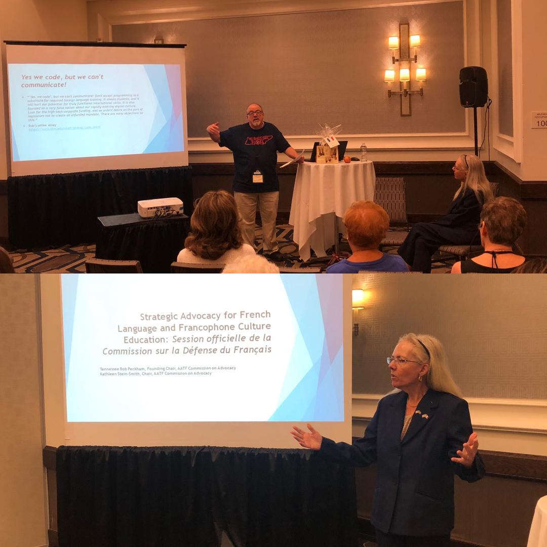KathySteinSmith's tweet image. Presenting today at #AATF19 , with AATF Commission on Advocacy Founding Chair, Tennessee Bob Peckham
