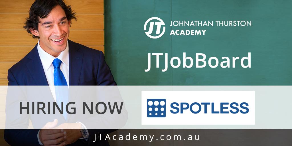 JT_Academy's tweet photo. JOB ALERT: Spotless is hiring now!
Vacancies currently include: Cleaners, Groundsperson and Trade Assistant
To apply - search the JTJobBoard here: https://t.co/rP4RxlISp6
#jtacademy #jtjobboard #jtemployindigenous #jtsucceed #jobalert #hiringnow https://t.co/CKtG8JBLzg