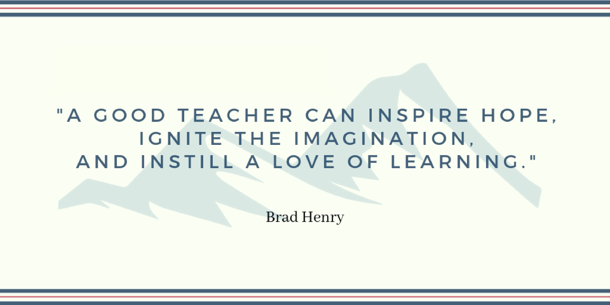 SVUSDSchools's tweet photo. "A good teacher can inspire hope, ignite the imagination, and instill a love of learning."- Brady Henry

Tag a teacher who made a difference in your life! 

#quotestoliveby #Teachers https://t.co/RE3F0U4xQK