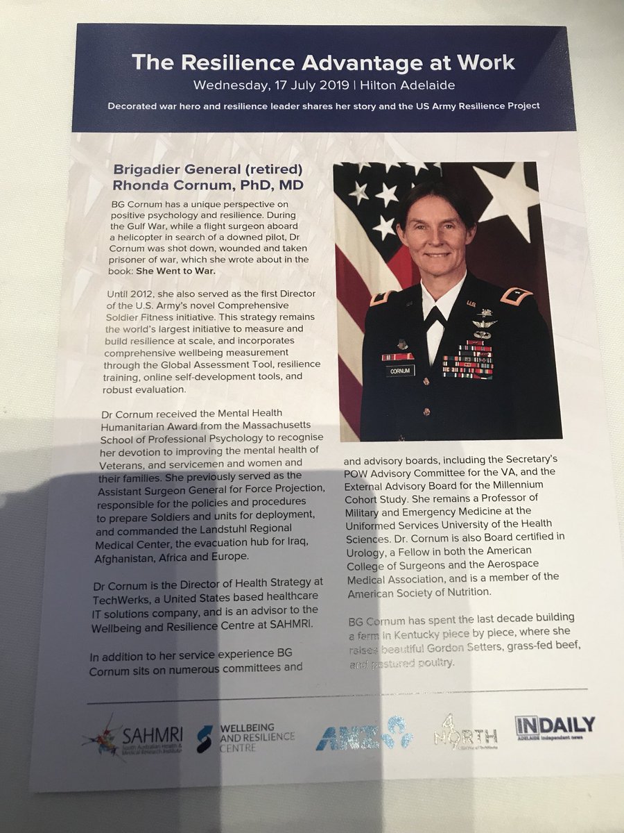 An important conversation over breakfast today about building resilience in the workforce.  Very topical <a href="/ANZ_AU/">ANZ Australia</a> plus a donation to SAHMRI