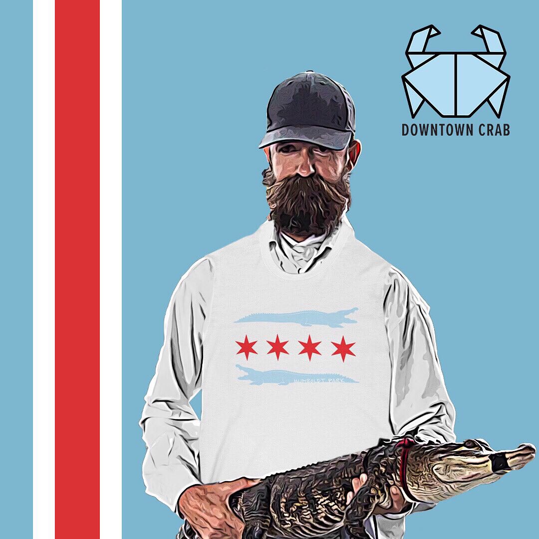 downtowncrab's tweet photo. Gator Expert Frank Robb is a Chicago hero! How do we get him some of our #HumboldtParkGator Gear from https://t.co/PKgAg5wRQm? 

📸: @tylerepresley #gatorwatch #gatorwatch2019 #humboldtstrong #chancethesnapper #chicago #humboldtpark #humboldtgator https://t.co/zkt1Wld0YI