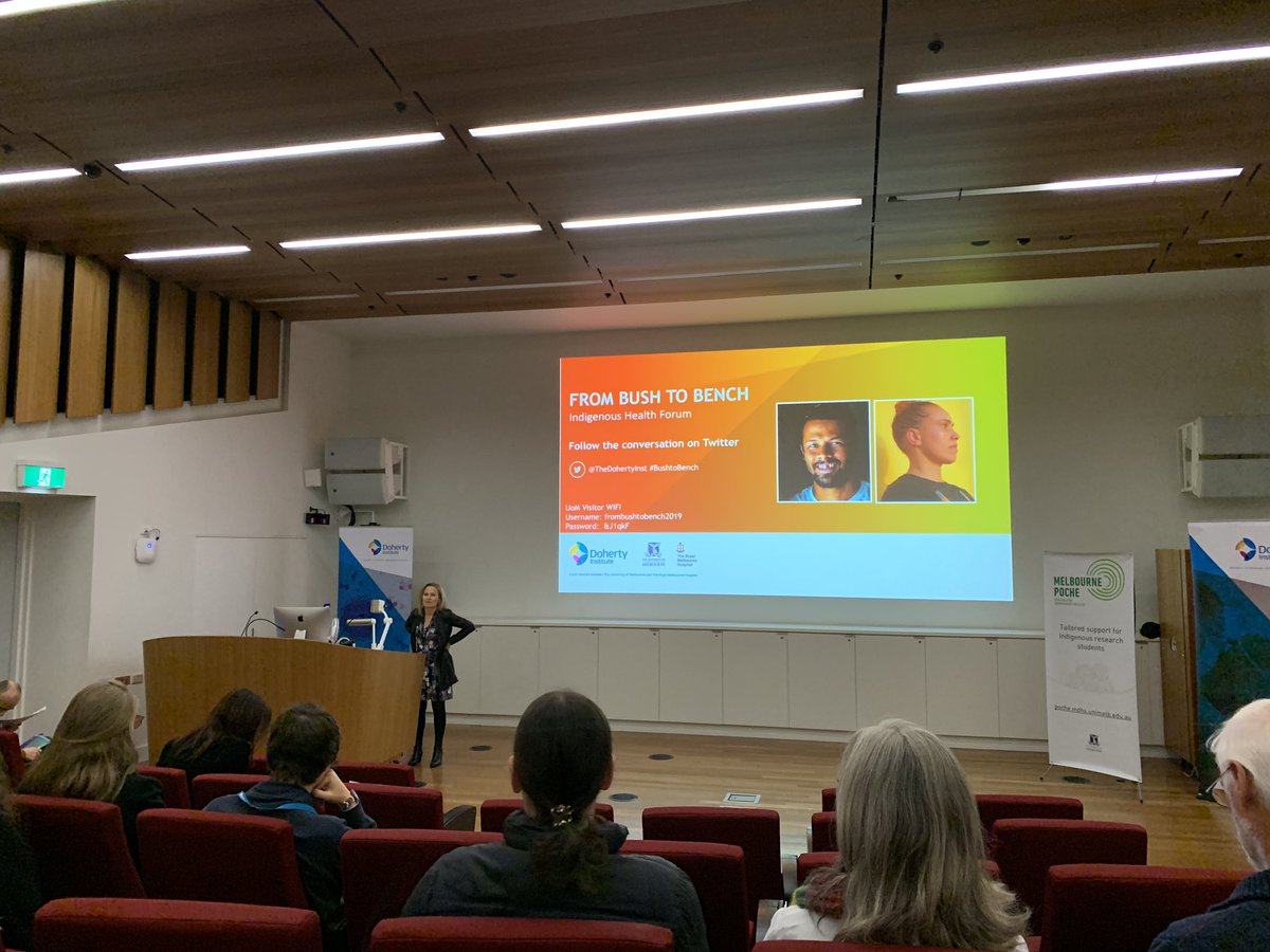 TheDohertyInst's tweet photo. Excited for #BushtoBench 2019 which is starting now. A great line up of speakers this morning who will be discussing the #naidoc2019 theme of Voice. Treaty. Truth in relation to health, medicine and science. https://t.co/tLsgBjFHA3