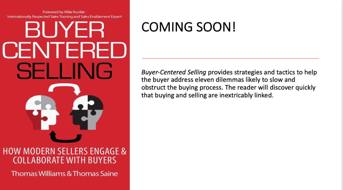 SD_Firm's tweet image. Our Next Book is Coming Soon!
#BuyerCenteredSelling, #strategicdynamics #salesbooks, #authors