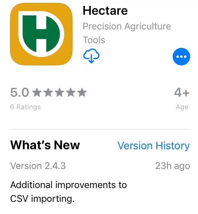 We’ve released a quick update to improve CSV file importing. Head to the App Store to update: itunes.apple.com/au/app/hectare…