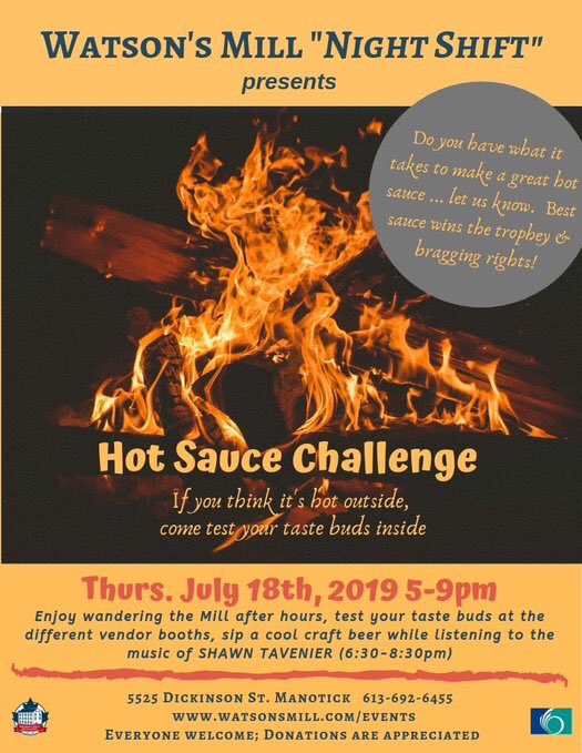 Batch613's tweet photo. Hey guys! Come out to @WatsonsMill this Thursday and bring your taste buds (and a fire extinguisher)!  We’re bringing our A-game along with some tasty hot sauces! https://t.co/N0lA6LICyy