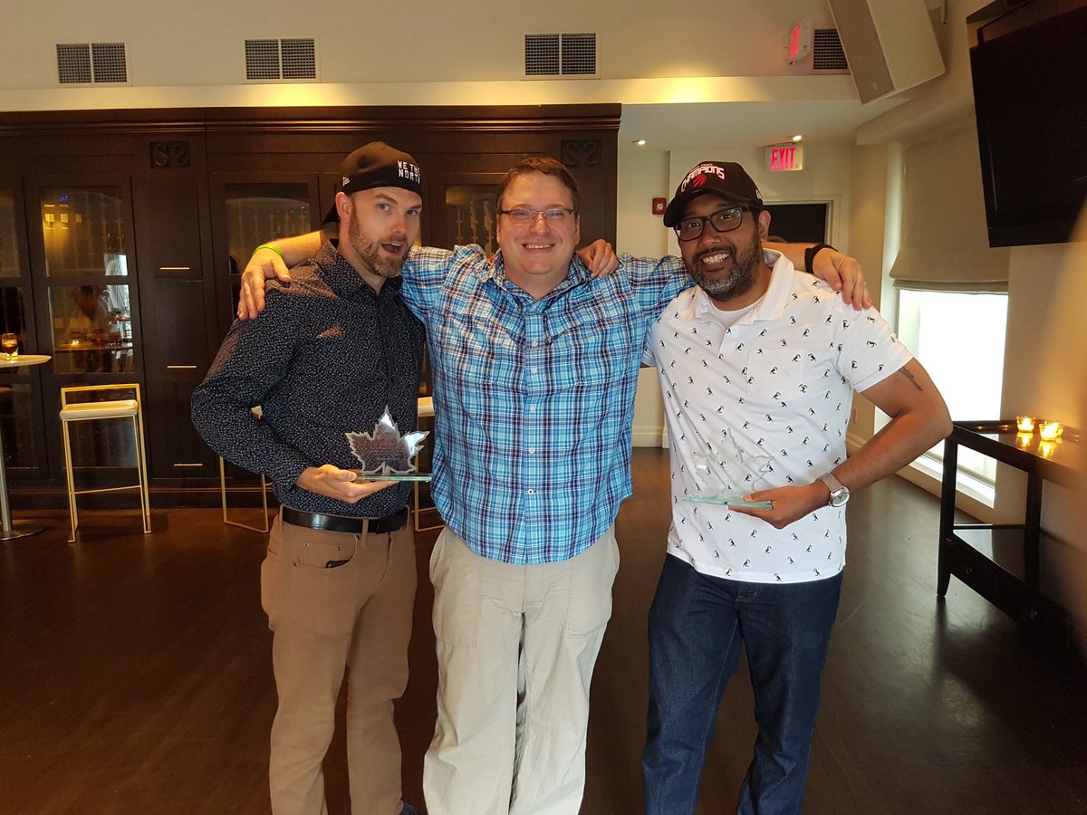ClearyMonkey's tweet photo. Celebrating @G0ldfishSc0rpio and @dashowkiller success at #MSFT FY20 Kickoff. Congratulations boys on your well deserved awards! #TeamOttawa #MSFTRep https://t.co/tb8xc1OwSv