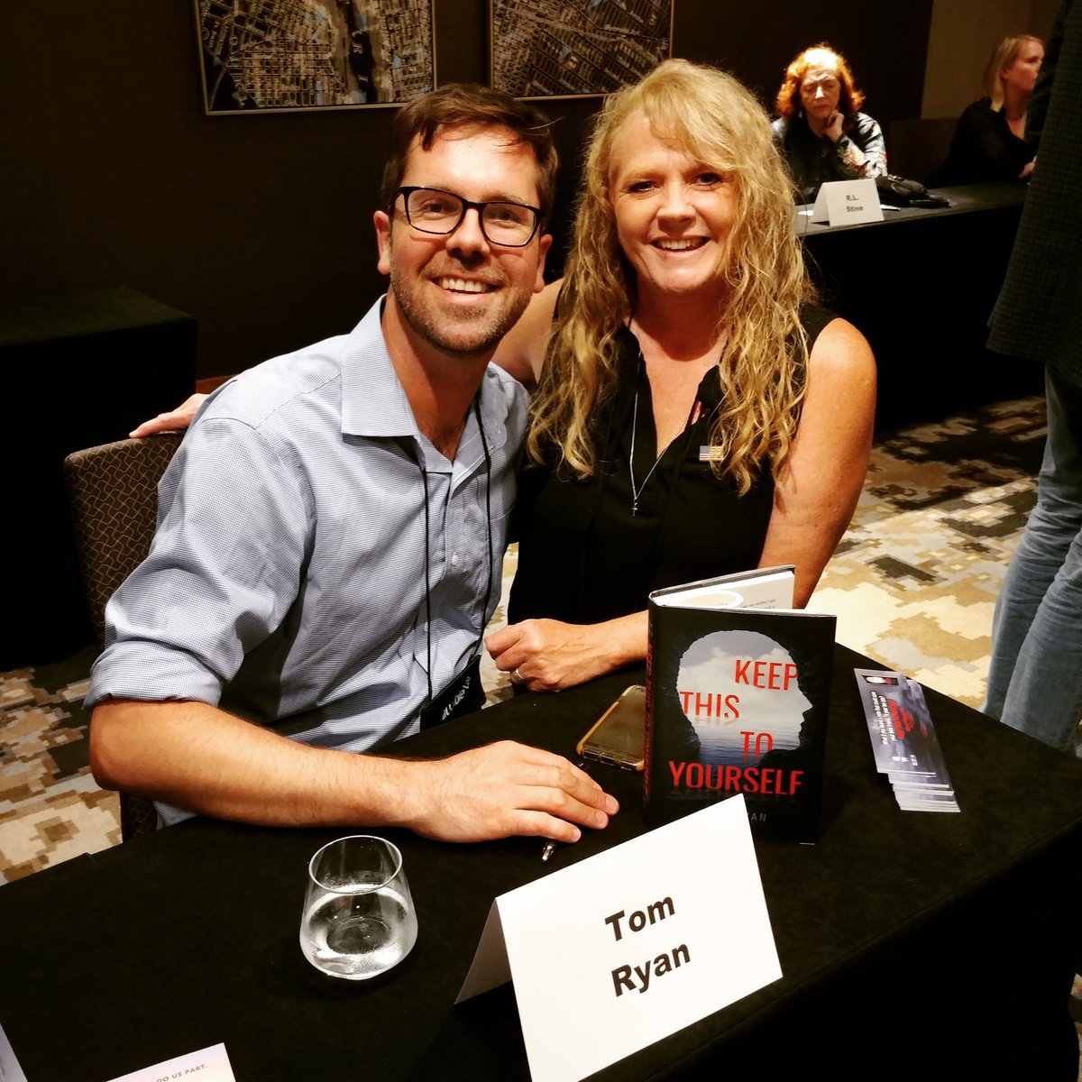 Lori_Twining's tweet photo. This amazing Canadian is going to be an International Superstar quite soon... Meet my writing buddy, Tom Ryan, a YA Author. Better yet, buy his book #KeepThisToYourself. 💕
#thrillerfest19 #ya #yathriller
@thrillerwriters @tomryanauthor https://t.co/gwHZk7LkUH