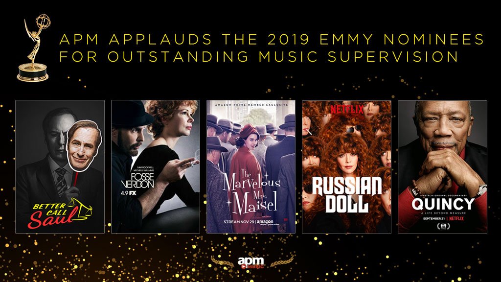 🎉 Congrats to all of the talented #Emmys2019 nominees for Outstanding Music Supervision! Elated to see partners in the mix! #ThomasGolubic @BetterCallSaul #StevenGizicki @FosseVerdonFX #RobinUrdang #AmyShermanPalladino #DanielPalladino @MaiselTV  #productionmusic @TelevisionAcad