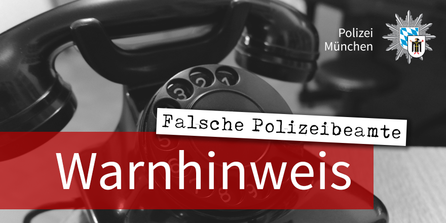 Achtung: Falsche Polizeibeamte in #München! Über 50 Anrufe gingen seit Wochenbeginn im Raum München ein. Als falsche Polizisten bauen die Betrüger mit Legenden von Unfällen Angehöriger Druck auf. Lasst Euch nicht verunsichern, sondern informiert sofort unseren #Notruf 110.