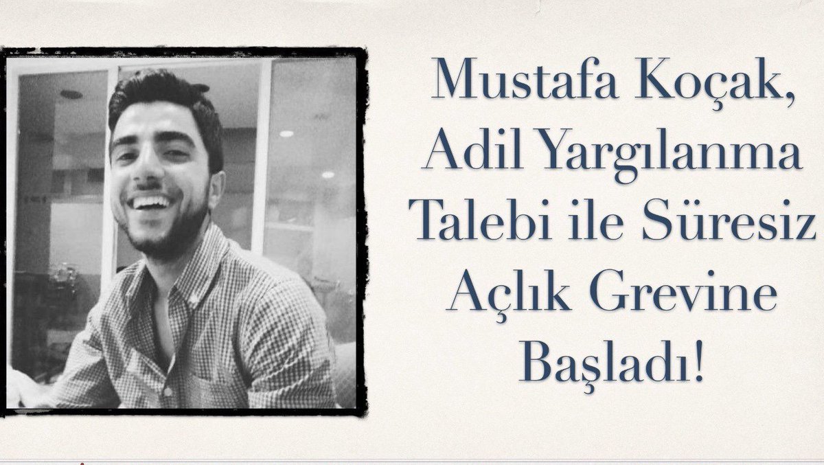 Mustafa Koçak, tüm iftira ifadeleri çökmüş bir hainin "bana köftecide söyledi" şeklindeki iftira beyanı ve polis komplosuyla gerekçesiz ağırlaştırılmış müebbet hapis cezası aldı.Adil bir yargılama ve adalet talebiyle 15 gündür açlık grevinde!
MUSTAFA KOÇAK İÇİN ADALET İSTİYORUZ!