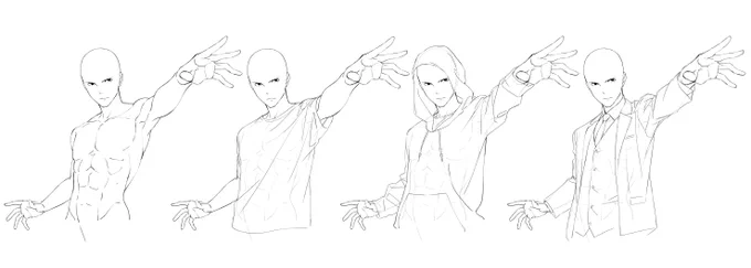 質問のあった内容から自分の復習も兼ねて描いてみました。シワとか参考になるでしょうか・・・。 