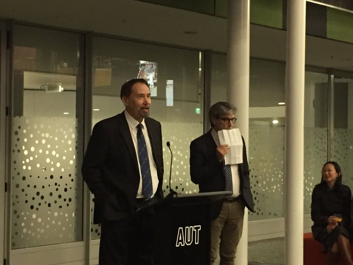 stephenthorpe's tweet image. Professor Sergei Gulyaev and Derek McCormack open the anniversary celebration of humankind landing on the moon @AUTuni #SpaceScience