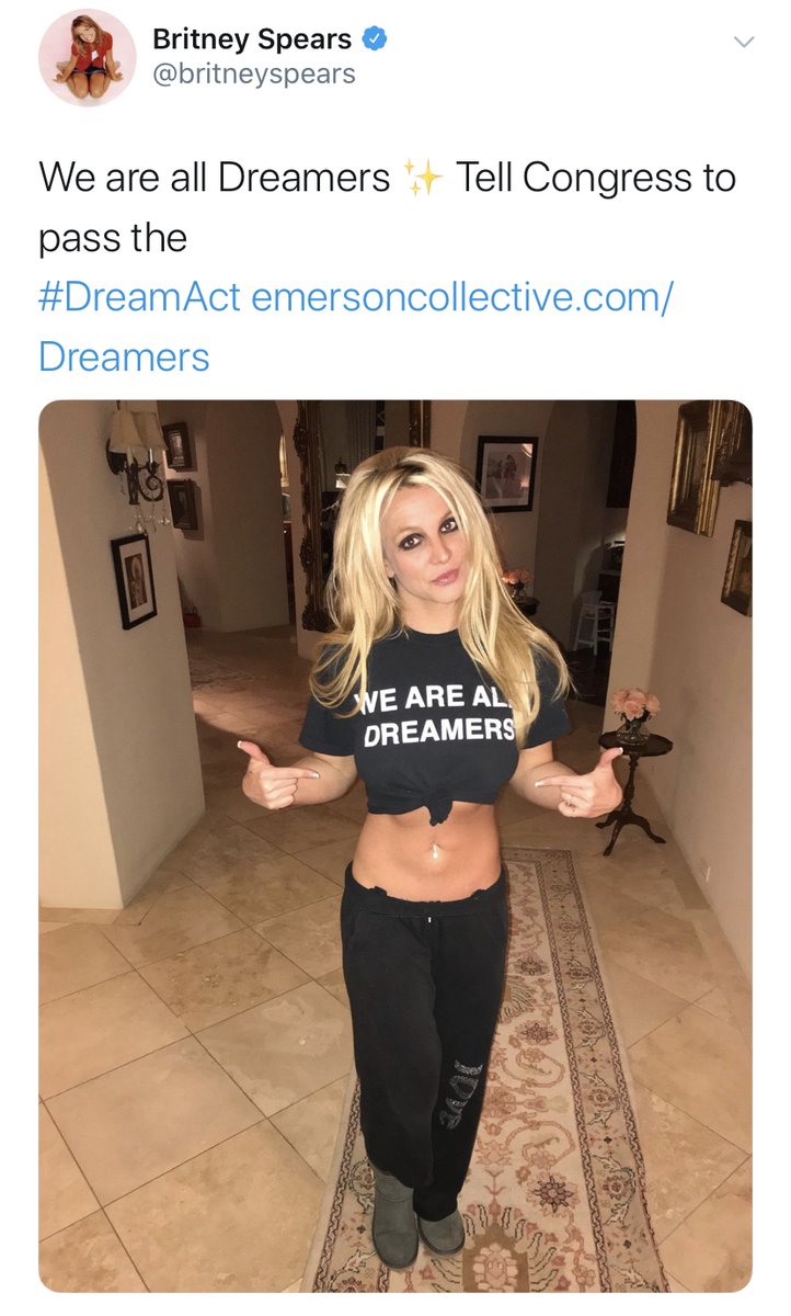 Britney Spears was one of the many celebrities who showed support for Dreamers, and urged Congress to pass the  #DreamAct