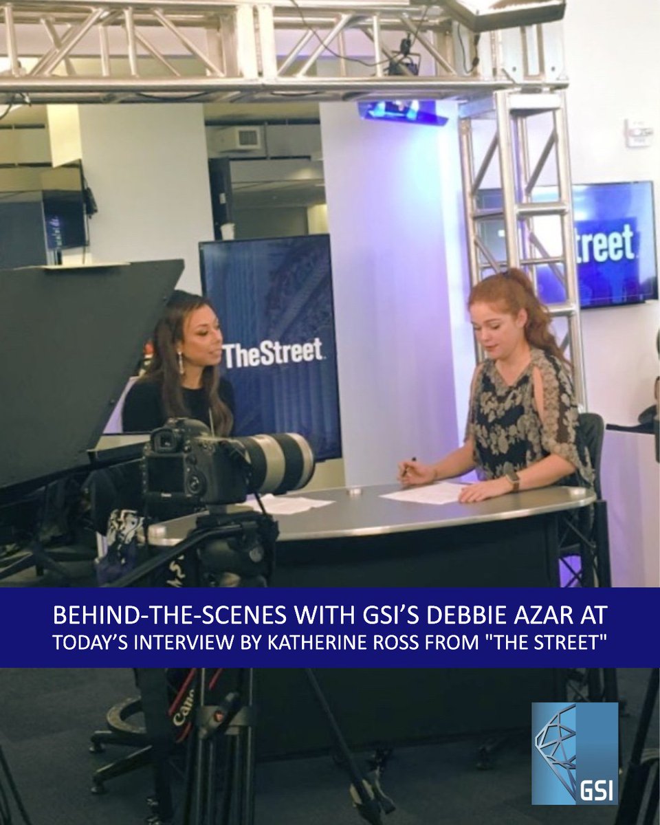 Gem_Science's tweet photo. BTS of GSI’s Debbie Azar being interviewed by @marKatRoss for “The Street.” They discussed how the Diamond industry prioritizes social responsibility and sustainable practices, among other topics.
#GSI #GemologicalScienceInternational #GSICertified #Gemstones #GemstoneGrading https://t.co/EIlVMEm6sy