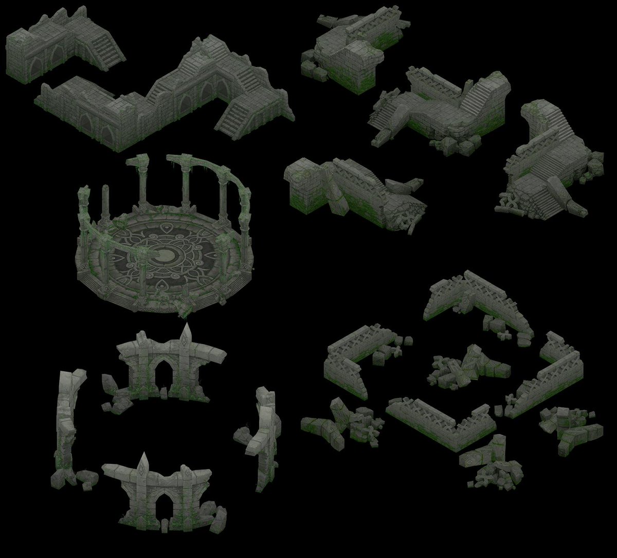 Isometric - Dark Ruins assets are now available on Patreon &amp; OpenGameArt.

HD version on Patreon : patreon.com/posts/isometri…

SD version on OGA : opengameart.org/content/dark-r…