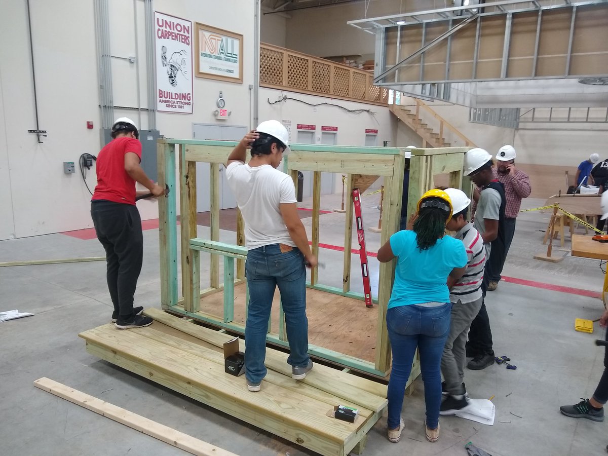 MrGriffie's tweet photo. Day 2 at the #Building2Learn Builders Camp on the Playhouse is in the books! This crew worked HARD today! https://t.co/TaRjJpgMn5
