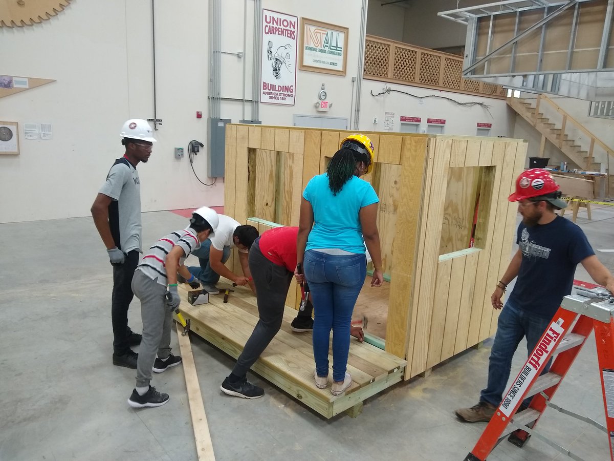 MrGriffie's tweet photo. Day 2 at the #Building2Learn Builders Camp on the Playhouse is in the books! This crew worked HARD today! https://t.co/TaRjJpgMn5