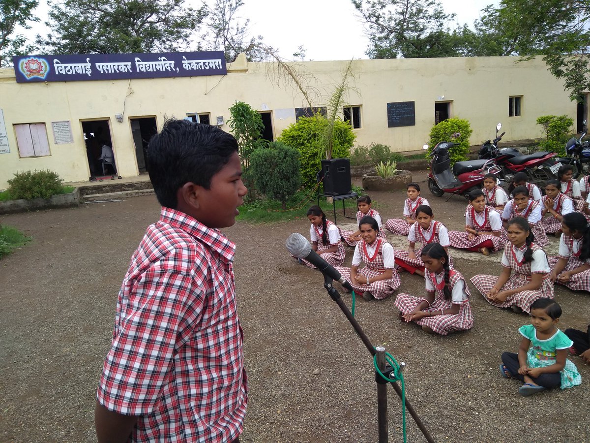 Celebrated Saturday as an English Day at my school, Vithabai Pasarkar Vidyamandir, Kekatumra, Washim.