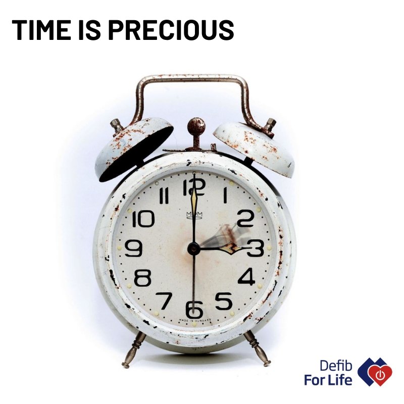 DefibFor's tweet photo. The first 3-5 minutes hold the key to surviving a #cardiacarrest. 

Don't wait until its too late. 

Having a #Defibrillator in your #community, #workplace, #school or #sports club is the key to surviving a cardiac arrest. 

#defibforlife #aed #defib #heart https://t.co/0CVkxz8eQX