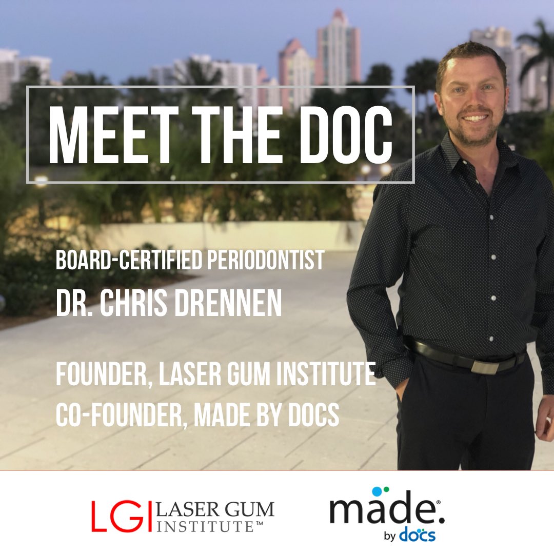 madebydocs's tweet image. Meet Dr. Chris Drennen, Co-Founder of @madebydocs and Founder of the Laser Gum Institute. Learn more here 
madebydocs.com/about-v2/ #madebydocs #naturaltoothpaste