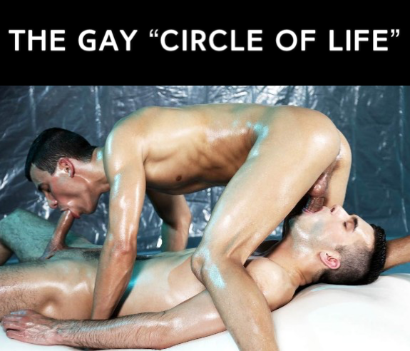 Gaysex brunette oiled stepbrother