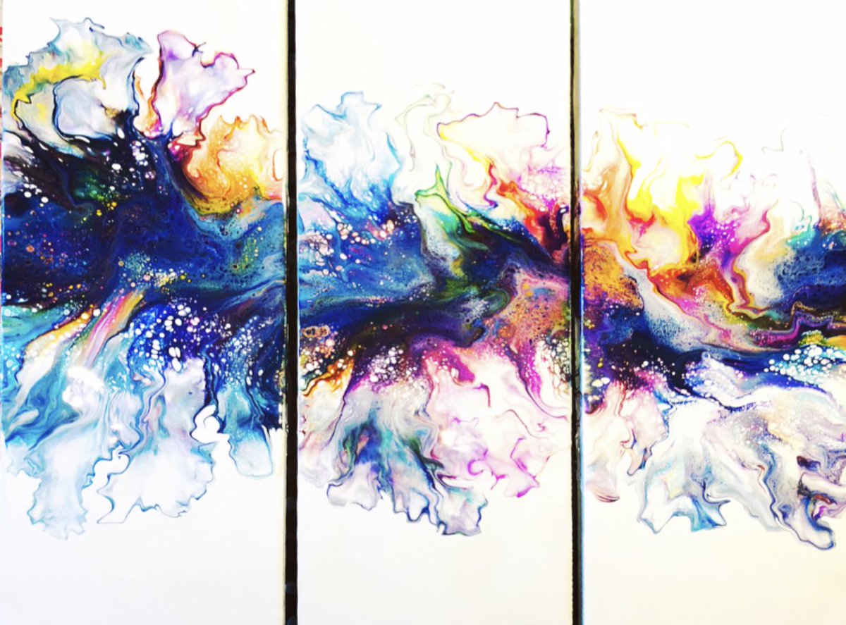 KanellaCiraco's tweet photo. Dutch pour triptych on 6”x24” wood boards. 
YouTube video here:
https://t.co/FhBRE6IBJ5 https://t.co/ch5Z71qckn