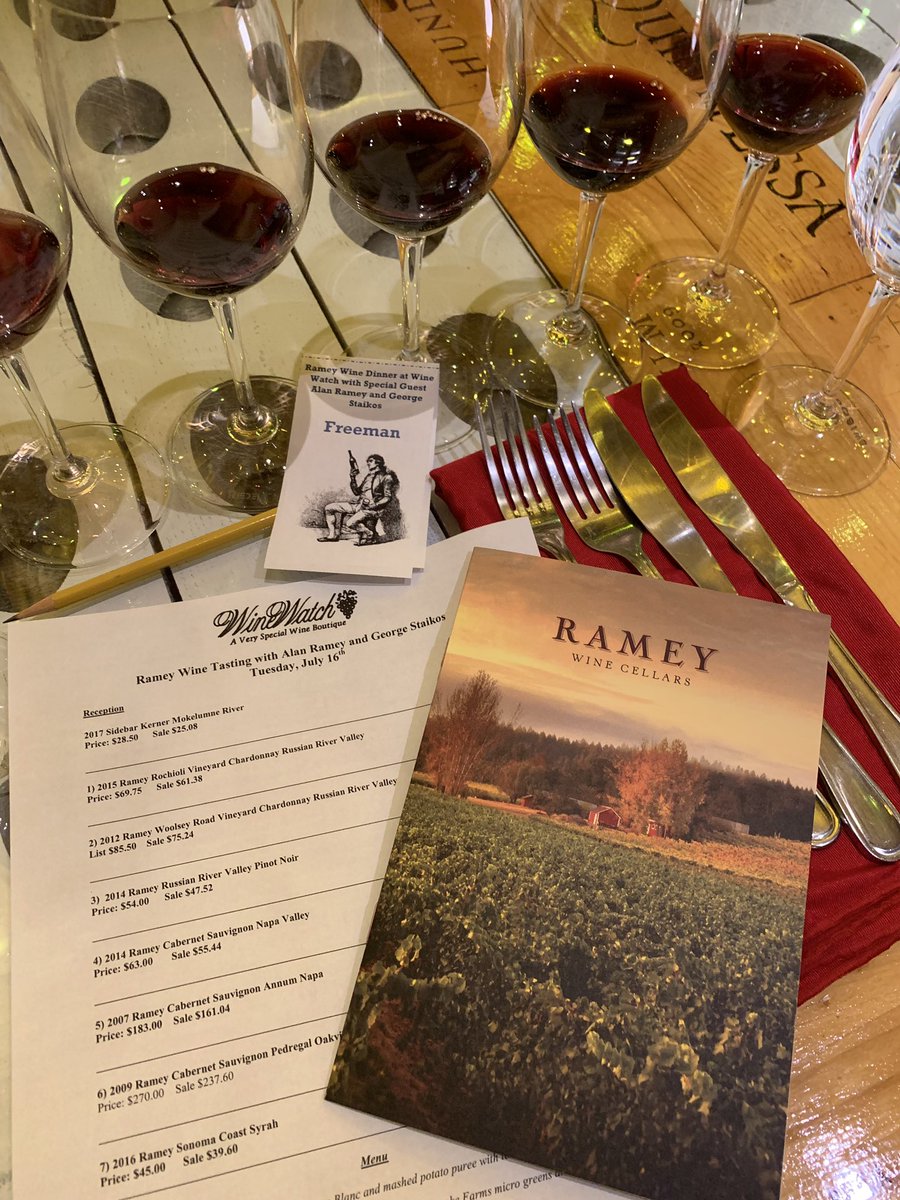 drewjfreeman's tweet photo. WOW! A great #Wine tasting w/ @RameyWineCellar @WineWatch A5 #Wagyu #CabernetSauvignon 2009 #Pedregal #Oakville #NapaValley #Scallops #Tuna 2012 WoolseyRd #Chardonnay #RussianRiverValley Thanks @educatedgrape , #WineWatch & #AlanRamey ! https://t.co/c58gFw1t7W