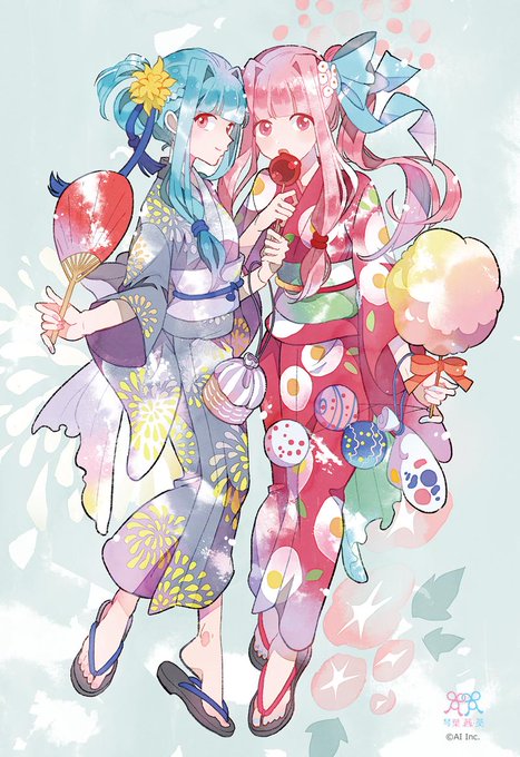 琴葉茜 ,琴葉葵 「【拡散希望】描き下ろし浴衣姉妹ほぼ等身大