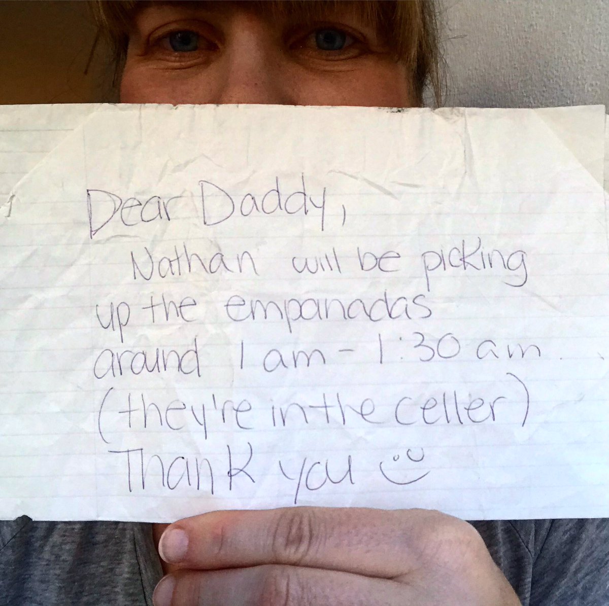 foundbylaura's tweet photo. I found this note in Canada EXACTLY ten years ago today. Whatβs the story here? The midnight empanada run??!! π€£
Mississauga, Ontario, Canada. 17.7.2009 π¨π¦
#empanada #mississauga #canada #daddy #nathan #funny #food #foundnote #streetfinds #haveifoundyours #child #parent https://t.co/dc9kqgrVEE