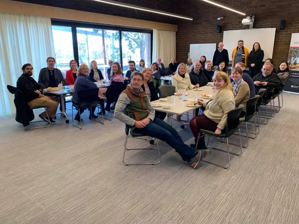 accc4pillars's tweet photo. CSU Staff in Canberra Celebrate Foundation Day with a pot luck lunch together at the Chambers Pavilion @CharlesSturtUni #FoundationDay2019 https://t.co/Jvv0aC7Fy7