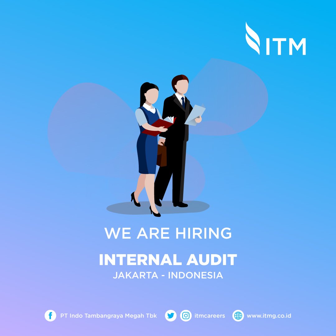 indotambangraya's tweet photo. Internal audit position is opening. You will be in charge of monitoring and evaluating company's performance. It allows you to enhance your analytical skill. Apply on our website or Jobstreet with keyword Indo Tambangraya Megah
#ITMG #ITMCareers #BanpuHeart #OurWayInEnergy https://t.co/IbZccpBzo8