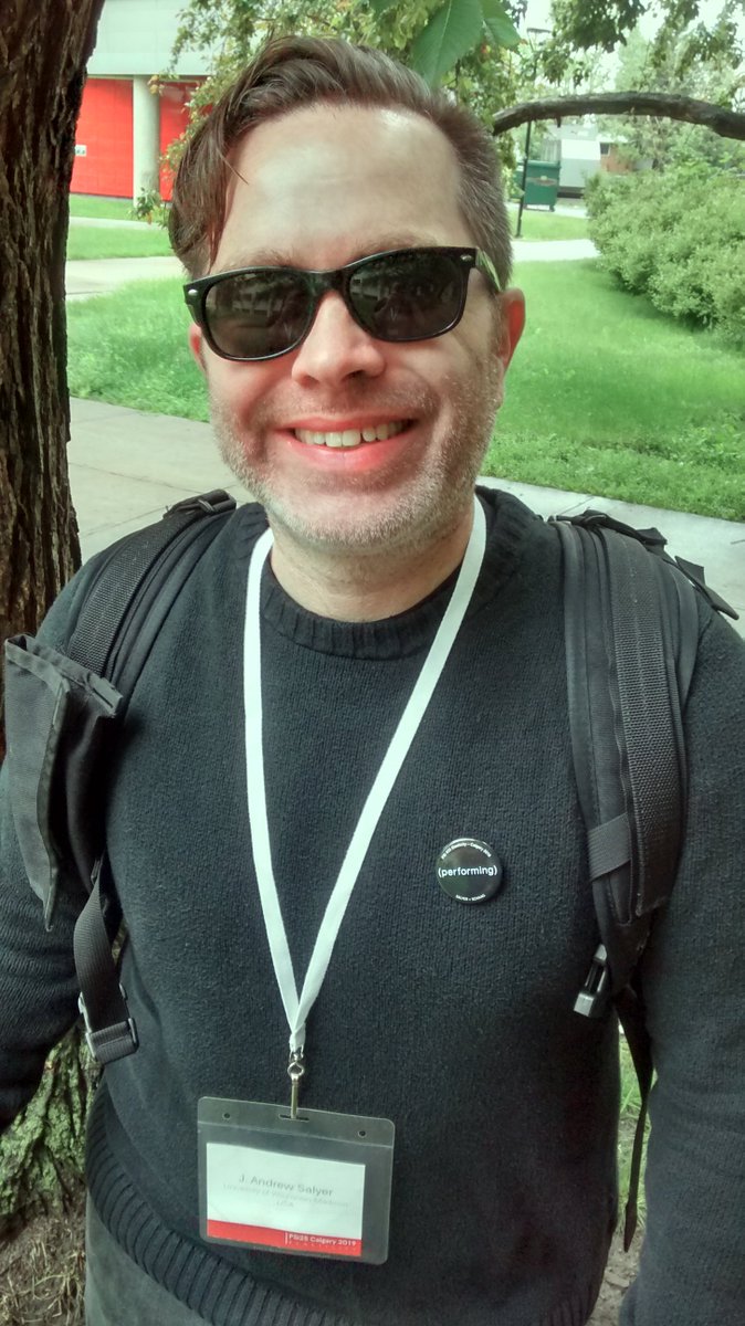 Salyer_Schaag's tweet photo. We had a wonderful time #PerformingElasticity at #PSi25! Thanks for participating, everyone -- & we hope you'll enjoy wearing your "(performing)" button in everyday life! #PerformingSelfie #PerformingConferenceFashion #PerformingPerformanceArtists #PerformingPerformanceScholars https://t.co/UuT5ZFxjd7