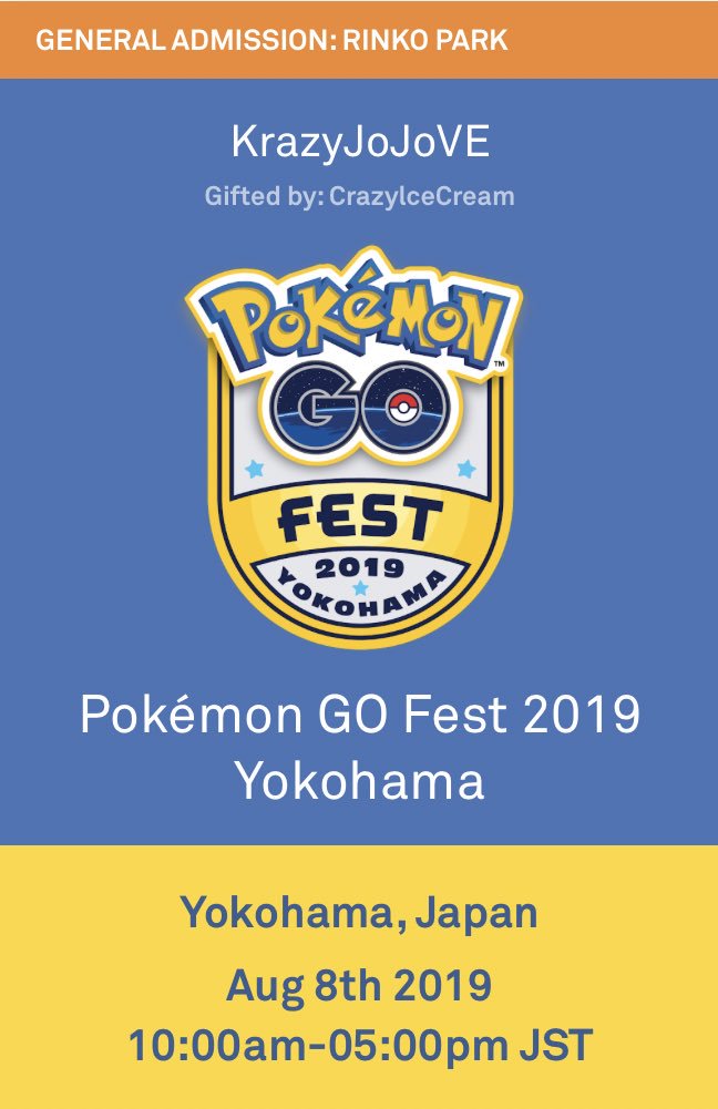 KrazyJoJoVE's tweet photo. The power if twitter! Omg!!! I got one!!!Thank you so much @KarWaiPogo omg im so happy I cant even. I'm getting all 3 gofest 2019 badges!!!Aaaahhhhh see you all soon!!! (I also changed my flights a day early to make this one lol) @PokemonGoApp #gofestjapan #PokemonGOFest2019 https://t.co/O7pYuCll11