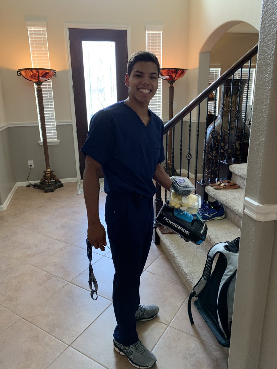 EphraimDanforth's tweet photo. Our amazing son @ismaeldanforth got to “scrub in” today for 4 surgeries while embarked on his coveted internship with Memorial Hermann IronMan Clinics. So thankful for the outstanding opportunities he is afforded. Scrubs suit you well son! #BraggingDad #ChaseThoseDreams https://t.co/oTAjouxNcZ