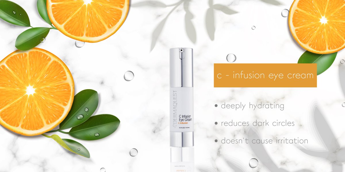 DermaQuest's tweet photo. C Infusion Eye Cream |

Taking the eye cream plunge can be overwhelming, with so much choice &amp; advice available. You want a cream that hydrates, brightens, firms &amp; is rich in antioxidants. 

Gently nourish your delicate eye area 🍊 

#dermaquestinc #cinfusion https://t.co/jwAVMKUQAe