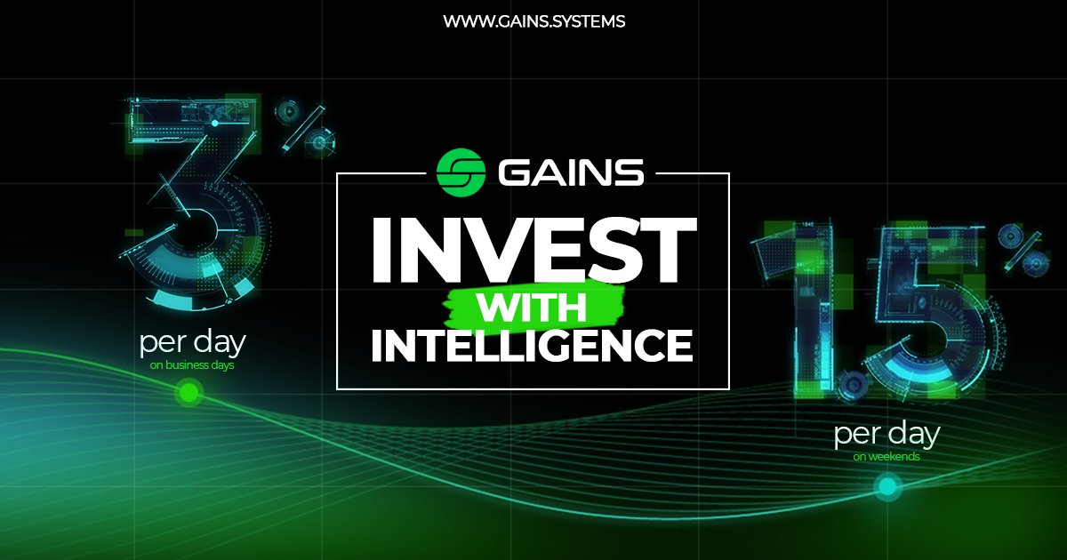 SystemGains's tweet image. GAINS AI Systems provides investors with one of the highest ROIs  in the market. 3% per day on business days &amp;amp; 15% per day on weekends.
tiny.cc/GainsSystems
#Gainssystem #bitcoin #investors #money #technology #business #investment #crypto #successmindset