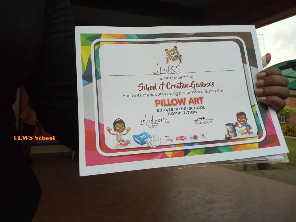 Our school participated in the Pillow Art Inter school competition, and we were awarded a certificate (School of Creative Geniuses) by 'I create Club'. Thank you to all our year 3 pupils and thank you vita foam. #icreateclub#pillowart#vitafoam#ulwsschool.