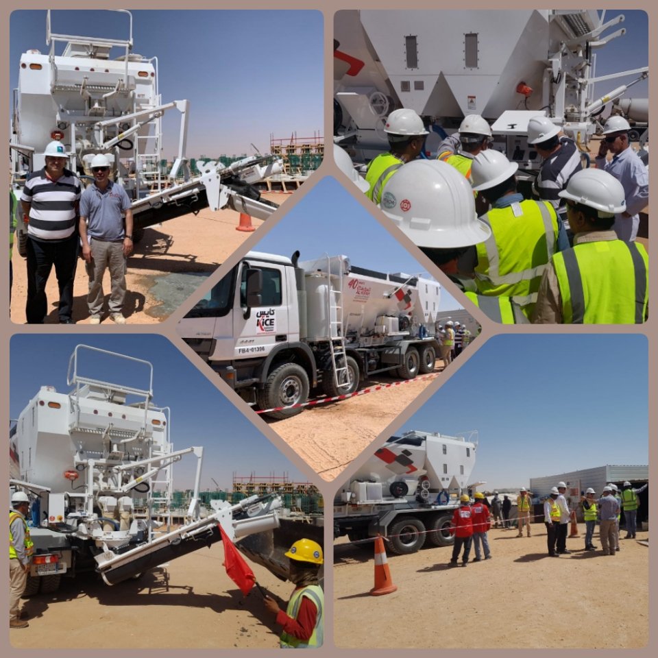 #AlKifahReady mix & Blocks conducted the first #Volumetric Unit official trial mix test for #HaradhGasProgram project this week.
The trials were conducted using #GreenConcrete according to ASTM C618. It was headed by the Technical Director of Kifah Eng. Samir Moghrabi