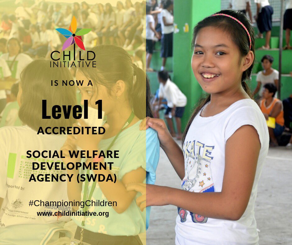 initiativechild's tweet photo. CHILDInitiative is now a Level 1 Accredited Social Welfare Development Agency (SWDA) in the Philippines granted by the Department of Social Welfare and Development this 2019. Follow our work at https://t.co/tF3nN8wjji.

#CHILDInitiative #ChampioningChildren https://t.co/xXyujghxW1