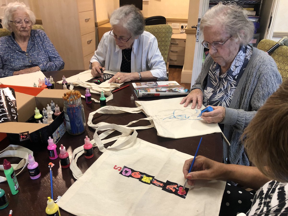 Bkwild1's tweet photo. Creativity Club .. the residents are personally designing  their shopping bags 🛍 #hiddentalets #shopping #ownstamp @SunriseSrUK @jgh1971 @ruth_baggs https://t.co/7MVKTRXGyV
