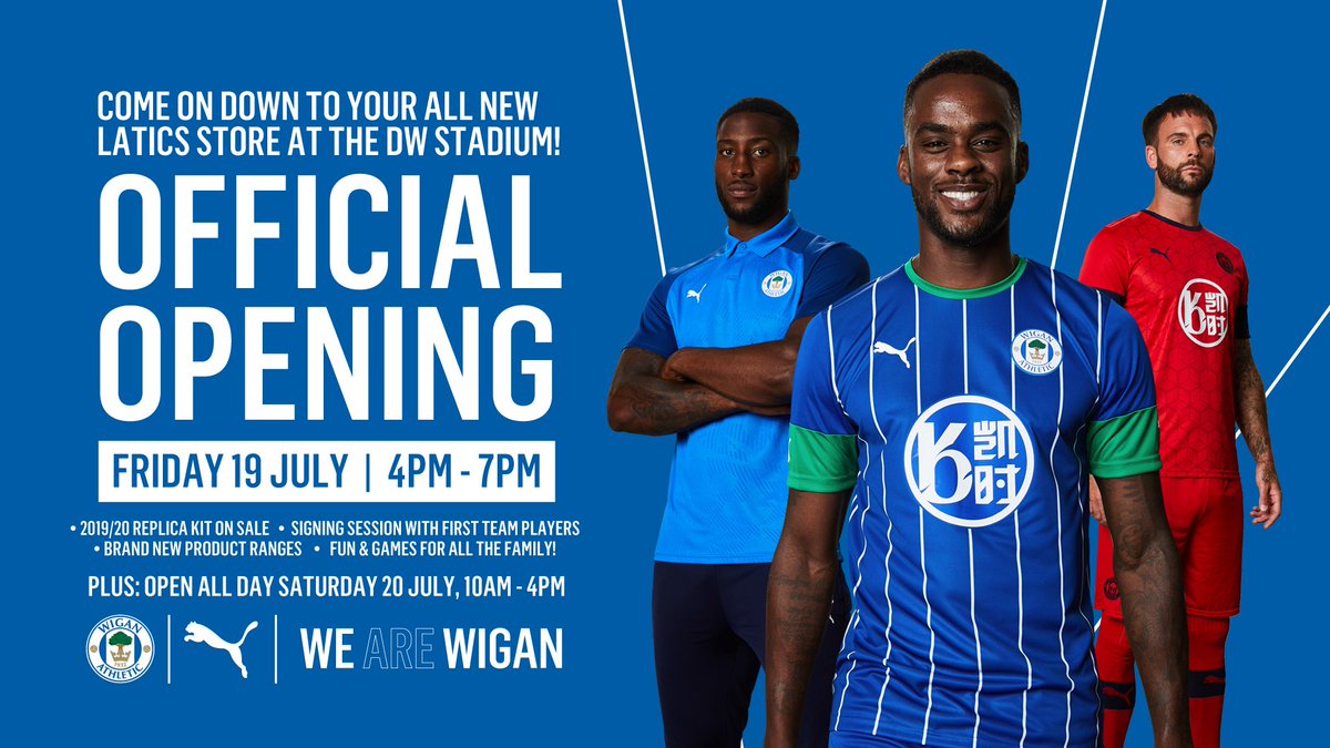 ⭐️ COMPETITION ⭐️

Retweet for the chance to WIN a 2019-20 home shirt, available for the winner to pick up in our brand new Latics Store at the @DWStadium at our official opening on Friday!

👉 wiganathletic.com/news/2019/july…

#wafc 🔵⚪️💚