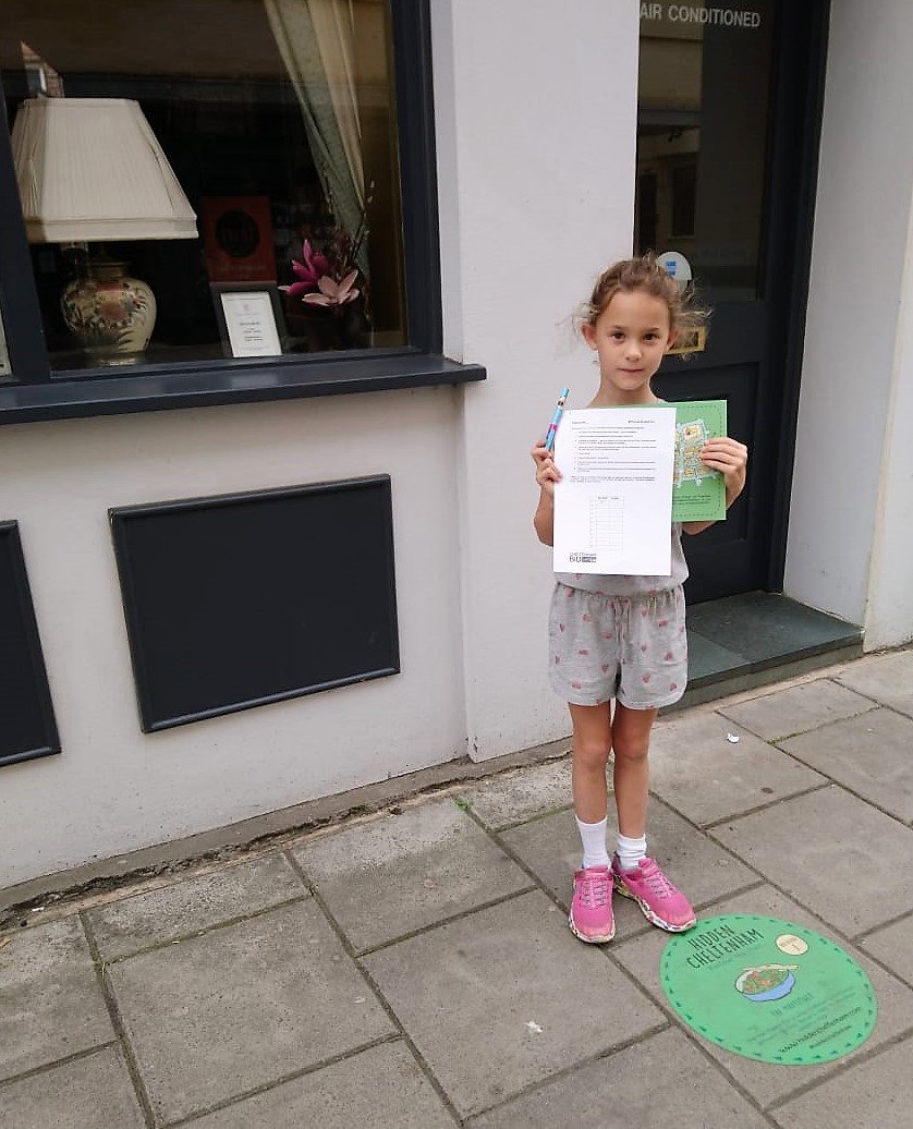 CheltenhamBID's tweet image. Lily and her family are at disk No.1 and have found the answer to the first task (CLUE: You can see it in the window of @chunfkong The Mayflower) #HiddenCheltenhamSummerTrail @NCLBchelt @visitchelt #TheFestivalTown