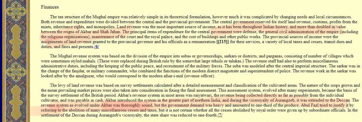 34/n You appreciate Akbar for better tax system. But records say otherwise.“Akbar’s taxes were highest”.Ref 1:Muslim Civilization in India by S. M. Ikram edited by Ainslie T. Embree, Chapter XVLI’m quoting more details in trailing tweets.