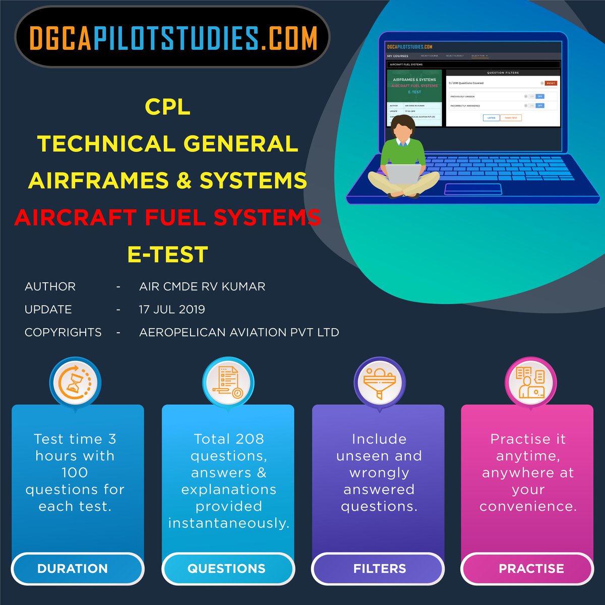 pilotstudies's tweet image. #CPL #TechnicalGeneral #AirframesandSystems #AircraftFuelSystems #ETest upload. Contains 208 questions, answers and explanations provided instantaneously. Practice it ANYTIME ANYWHERE #pilots #Aviation #India #DGCA #knowledgeforflight