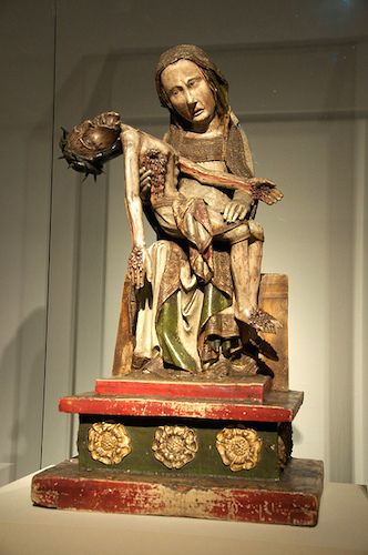 Here is an image: The Rotten Pieta 1300-1325 C.E. Rhineland, Germany. This is a folk art piece, and is not the only one created during that time. This one just happens to be my favorite.