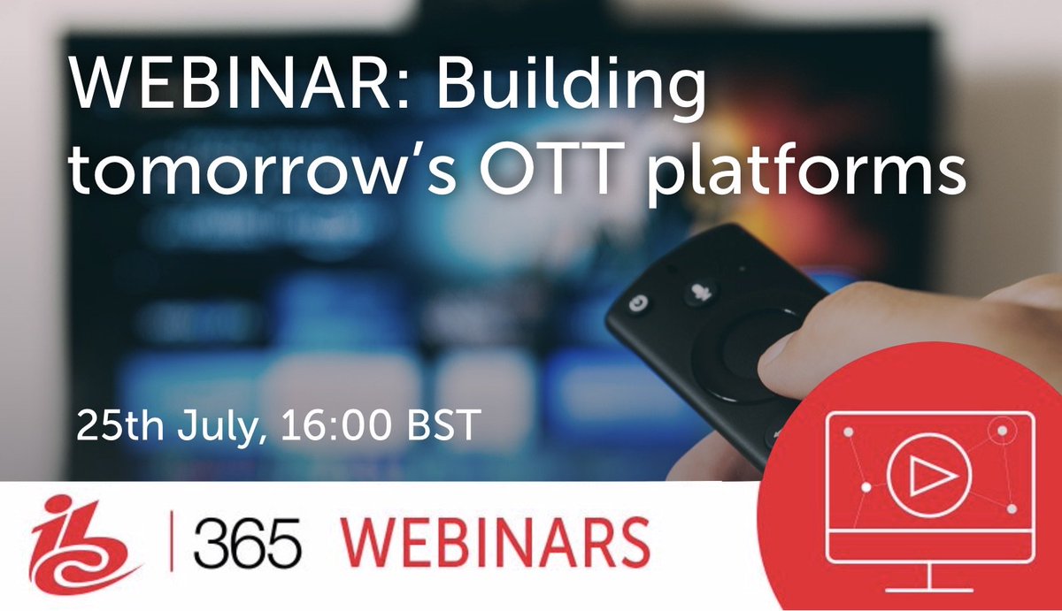 TBKnowledge's tweet image. Webinar: Building Tomorrow's OTT Platforms – Thurs 25th July 16:00 BST – wp.me/p9gRAY-15z – @IBCshow's @IBC365 is back looking at how to build a successful #OTT service with real-world experiences from @Akamai @SpicyMangoTech and @FranceTele'visions #IBC365 #LiveStreaming