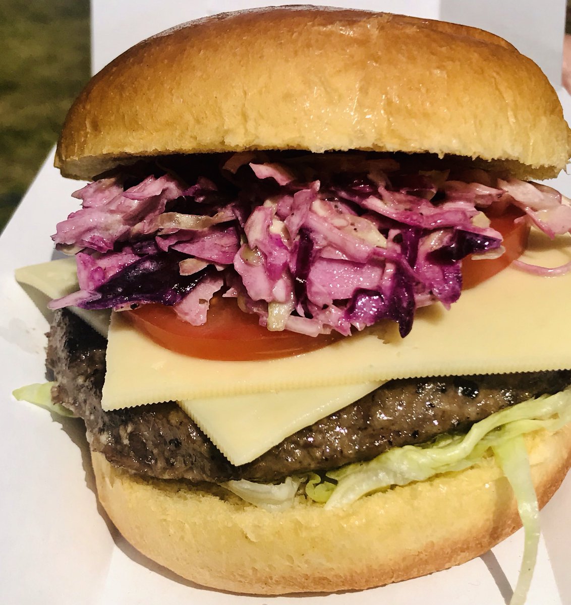 HogSausage's tweet photo. Garlicky, minty lamb burger with cheese and homemade coleslaw, lettuce and sliced tomato, visit it us @IOWGarlicFest to get yours!
Very tasty I might add!😎 https://t.co/E4qFgXguzp